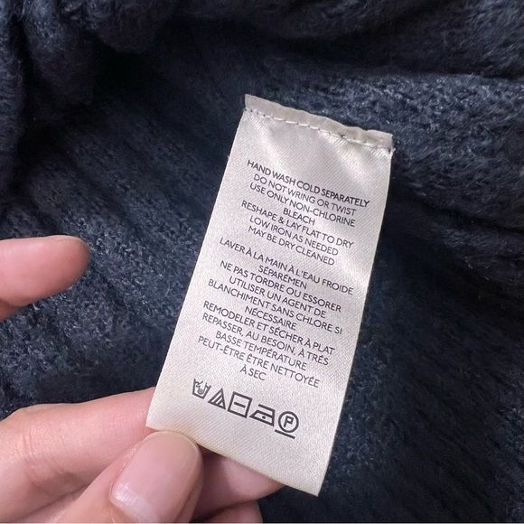 Free People Womens Ribbed Dark Blue Soft Turtleneck Sweater Size Small - Picture 3 of 7